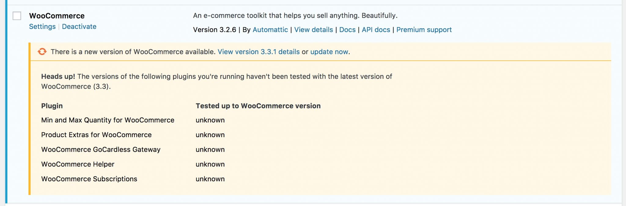 How to add an inline plugin update message - Wisdom